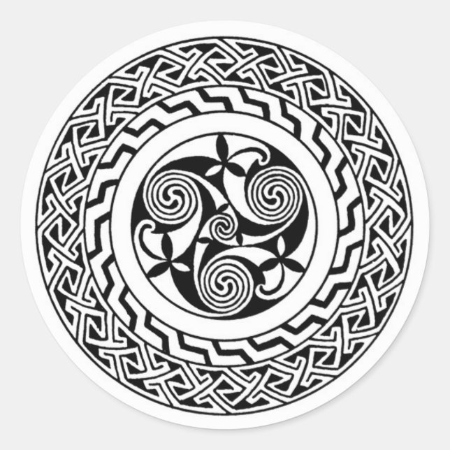 Keltenspirale Runder Aufkleber (Vorderseite)