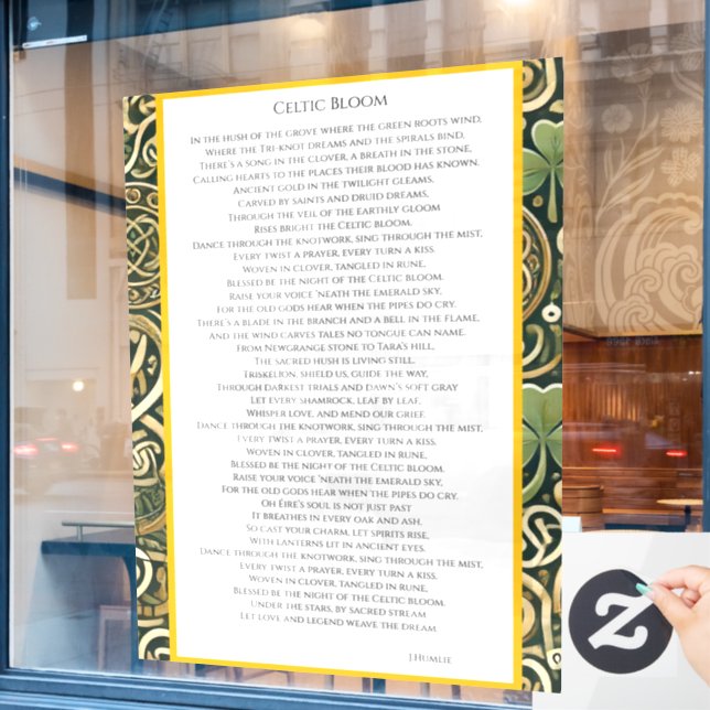Keltische Blüte Fensteraufkleber (Café-Fenster)