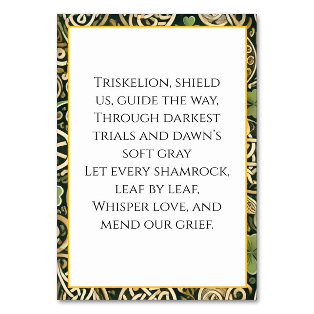 Keltische Blüte Tischnummer (Vorderseite)