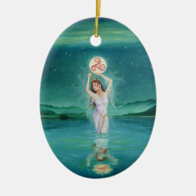 "Keltische Dame des Sees" Verzierung-Göttin Keramikornament (Vorne)