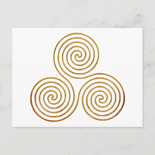 keltische Dreifach-Spirale - Das antike Gold einer Postkarte (Vorderseite)