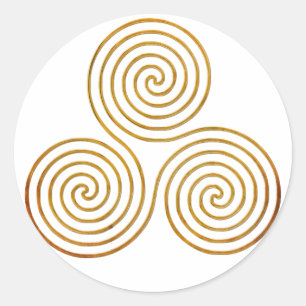 keltische Dreifach-Spirale - Das antike Gold einer Runder Aufkleber