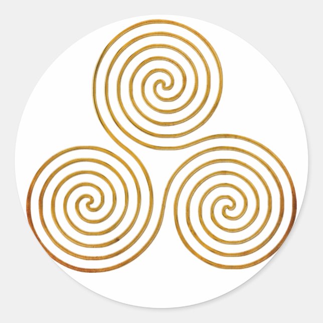 keltische Dreifach-Spirale - Das antike Gold einer Runder Aufkleber (Vorderseite)