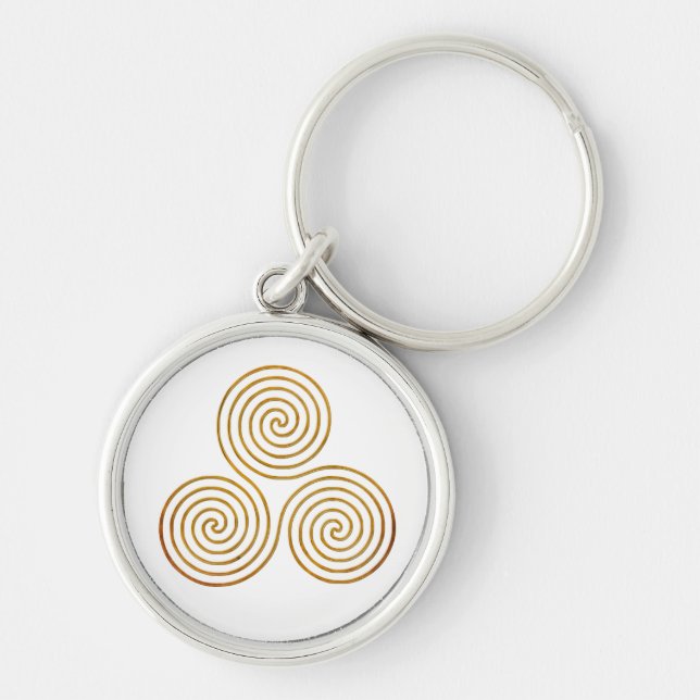 keltische Dreifach-Spirale - Das antike Gold einer Schlüsselanhänger (Vorne)
