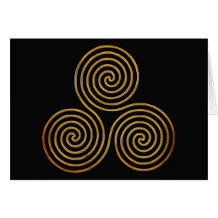 keltische Dreifach-Spirale - One Line antikes Gold