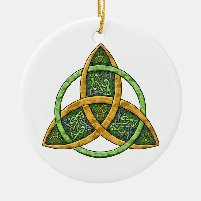 Keltische Dreiheits-Knoten-Verzierung Keramik Ornament (Vorne)