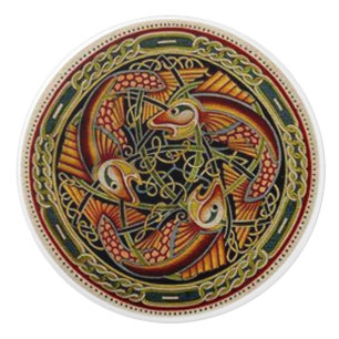 Keltische Entwurfs-Tür oder Fach-Griff Keramikknauf