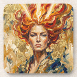 Keltische Feuer Göttin Brigid Gold Blatt Fantasy K Getränkeuntersetzer