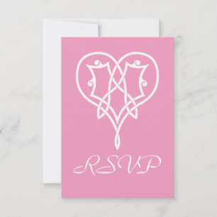 Keltische Flecht-Herzen in Petalrosa RSVP-Karte RSVP Karte