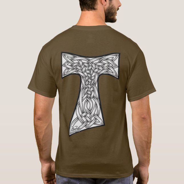 Keltische Franziskanerkreuz T-Shirt (Rückseite)