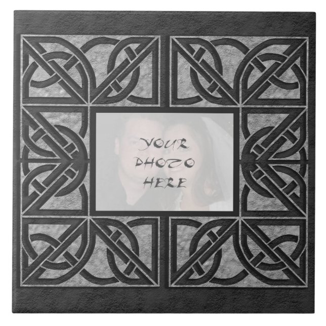 "Keltische graue Stein" Foto-Rahmen-Keramik-Fliese Fliese (Vorderseite)