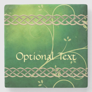Keltische Grünknochen und Blätter Steinuntersetzer