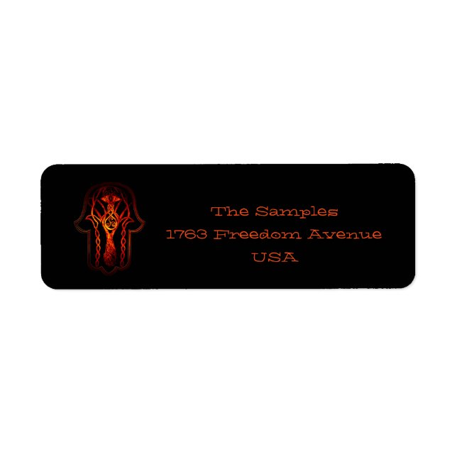 Keltische Hamsa Hand (Orange/Rot) (Vorne)