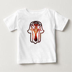 Keltische Hamsa Hand (Orange/Rot) Baby T-shirt