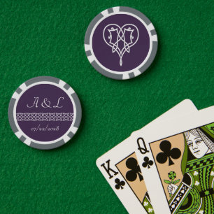 Keltische Herz-Weave in Lila Pokerchips
