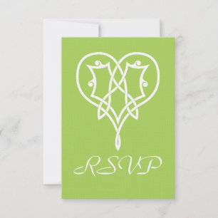 Keltische Herz-Weave in Peridot-RSVP-Karte RSVP Karte