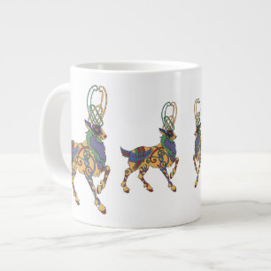 Keltische Hirsch-Tunnel-bohrwagenschale Jumbo-Tasse