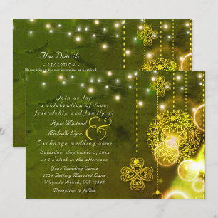 Keltische Kleider und Lichter in einer Hochzeit Einladung