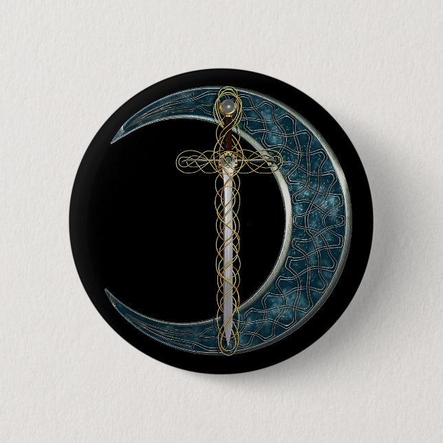 Keltische Klinge und Mond Button (Vorderseite)