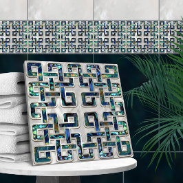 Keltische Knoblauchblauch-Muschel und Perle Fliese