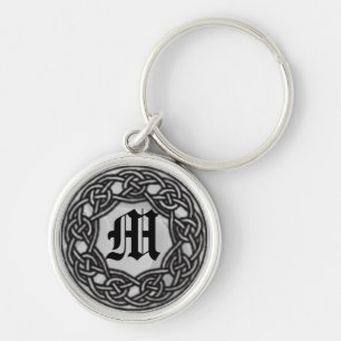 Keltische Knot Monogramm Silber Schlüsselkette Schlüsselanhänger