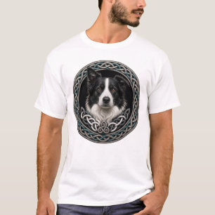 Keltische Knoten Border Collie Hund Kunst T-Shirt