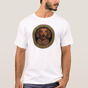 Keltische Knoten-Dachshund-Hundekunst T-Shirt