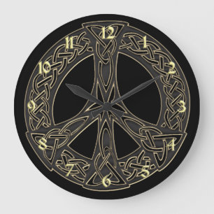 Keltische Knoten-Friedenszeichen-Uhr Große Wanduhr