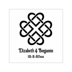 Keltische Knoten Herzen Paar Namen Datum Permastempel