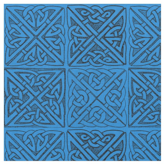 Keltische Knoten im Blau Stoff (Nahaufnahme)