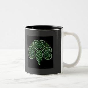 Keltische Knoten-Kleeblatt-Tasse Zweifarbige Tasse