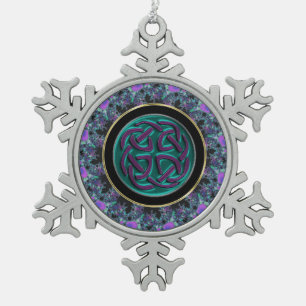 Keltische Knoten-Mandala-Weihnachtsverzierung Schneeflocken Zinn-Ornament