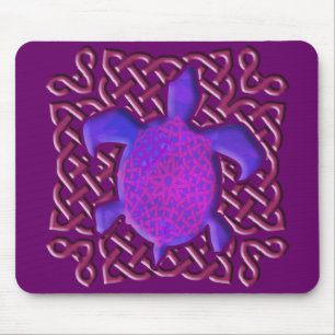 Keltische Knoten-Schildkröte (lila) Mousepad