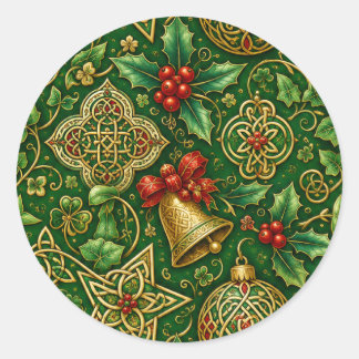 Keltische Knoten-Weihnachts-Rundaufkleber Runder Aufkleber