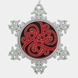 Keltische Knoten-Weihnachtsbaum-Verzierung Schneeflocken Zinn-Ornament