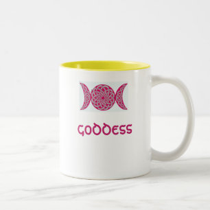 Keltische Knotengöttin-Tasse (Rosa) Zweifarbige Tasse