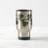 Keltische Knotenklee-Reise-Tasse im Schwarzen und