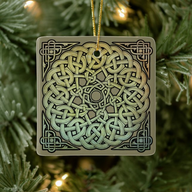 Keltische Knüpfarbeit Mandala Keramikornament (Baum)