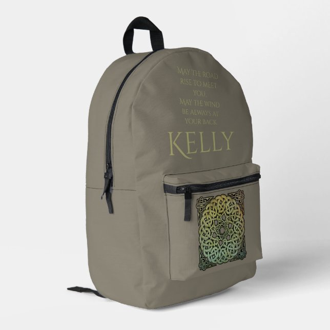 Keltische Knüpfarbeit Mandala Personalisiert Bedruckter Rucksack (Rückseitige Ecke links)