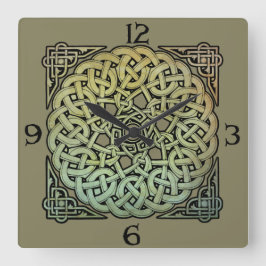Keltische Knüpfarbeit Mandala Quadratische Wanduhr