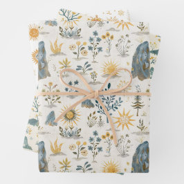 Keltische Knüpfarbeit und Sonnensymbole Litha Geschenkpapier Set
