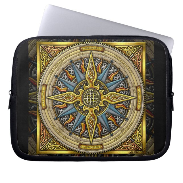 Keltische Kompass-Laptop-Tasche Laptopschutzhülle (Vorderseite)