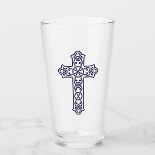 Keltische Kreuz-Grafik-Knotenarbeit-Kunst Glas