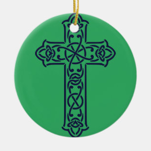 Keltische Kreuz-Grafik-Knotenarbeit-Kunst Keramik Ornament
