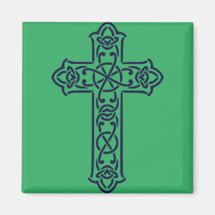 Keltische Kreuz-Grafik-Knotenarbeit-Kunst Magnet