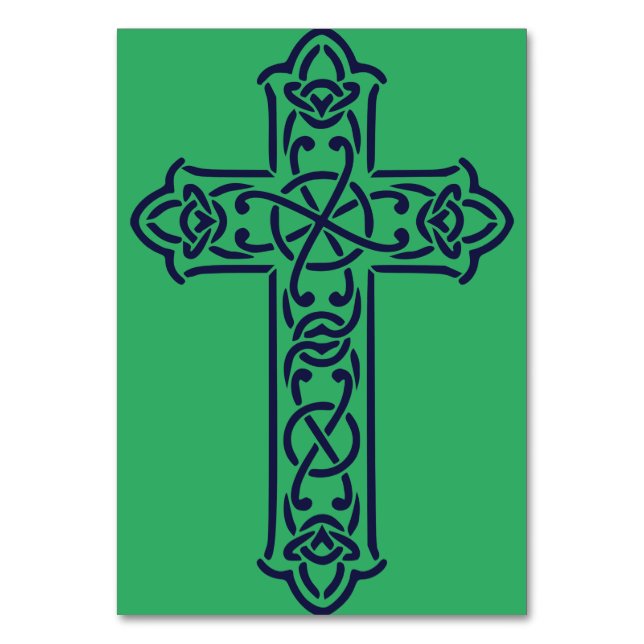Keltische Kreuz-Grafik-Knotenarbeit-Kunst Tischnummer (Vorderseite)