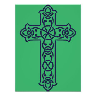 Keltische Kreuz-Grafik-Knotwork-Kunst Fotodruck