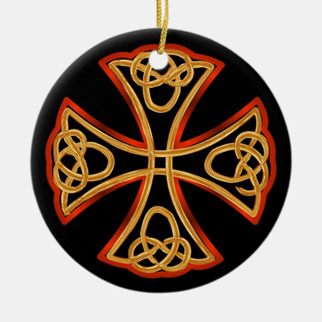 keltische Kreuzverzierung Keramik Ornament (Vorne)