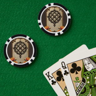 Keltische Kunst und florale Pracht in warmen Tönen Pokerchips