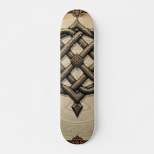 Keltische Kunst und florale Pracht in warmen Tönen Skateboard